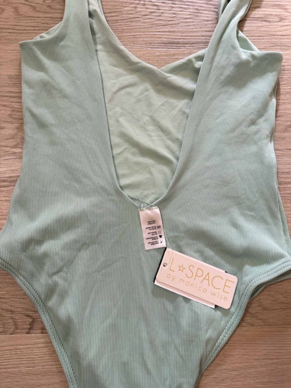 NWT L*Space Ridin’ High Ribbed Arizona One Piece Bathing Suit Green Sz 10 $169 - Picture 6 of 7